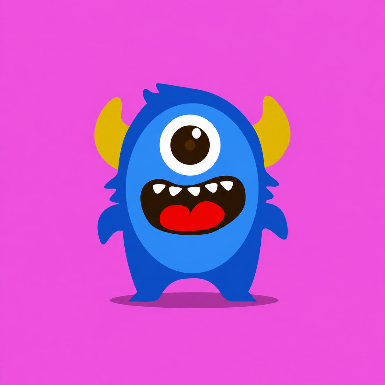Blue Pogo on pink