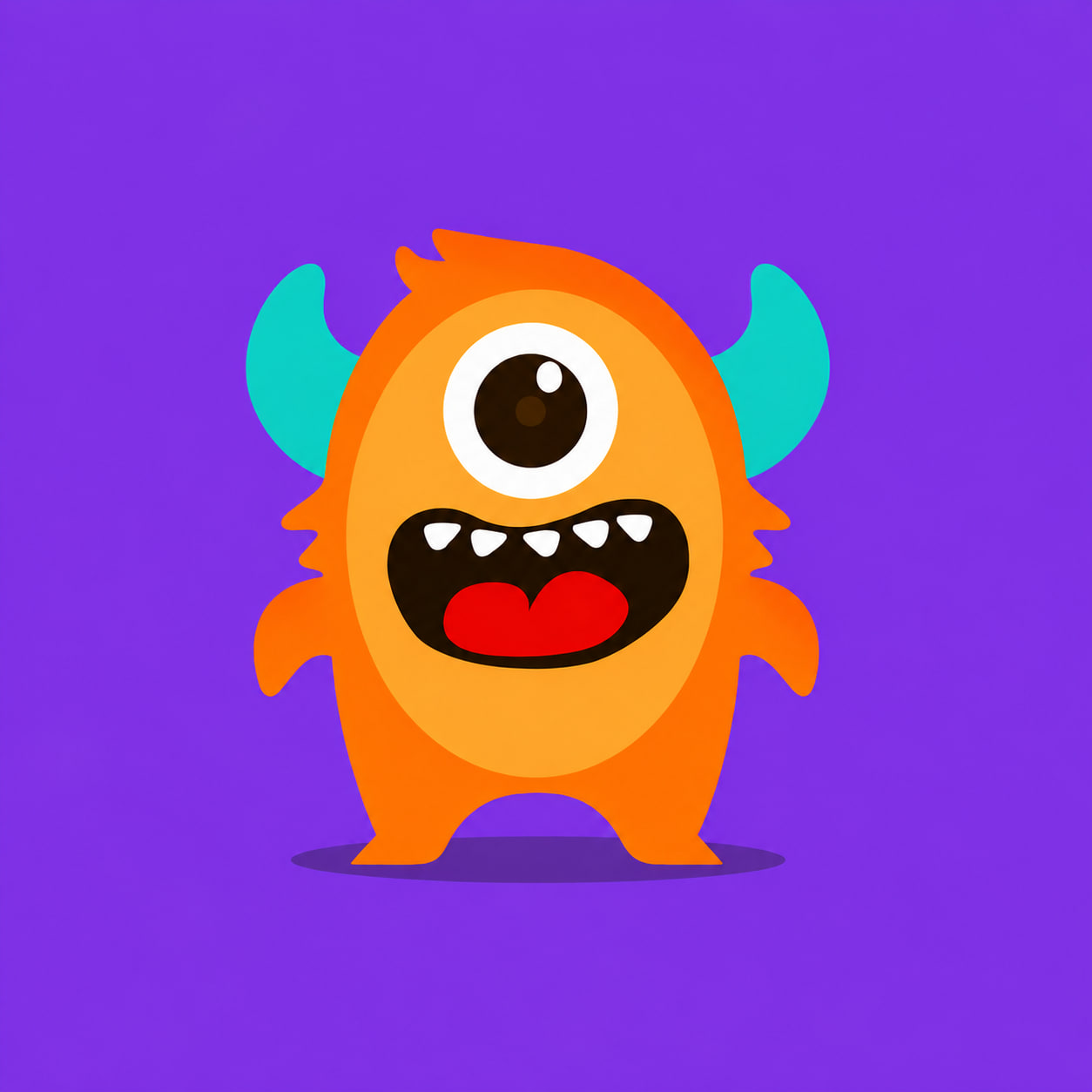 Orange Pogo on violet