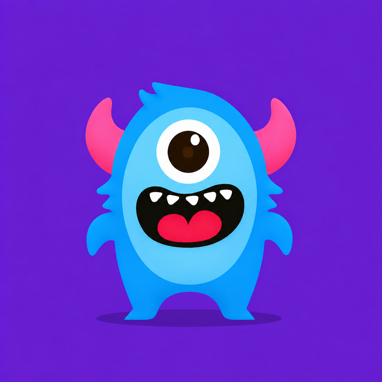 Sky-blue Pogo on purple
